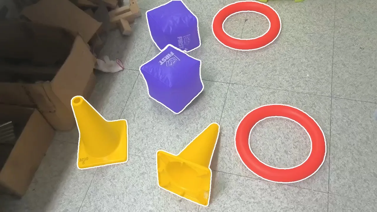 Ground truth: six masks made with SAM 2 from hand drawn boxes